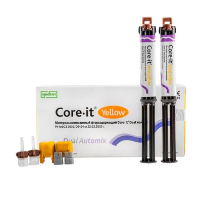15. Коре ит (Core it Dual) композ. фторсод., желтый (10г*2шпр), 2111YL/ Spident