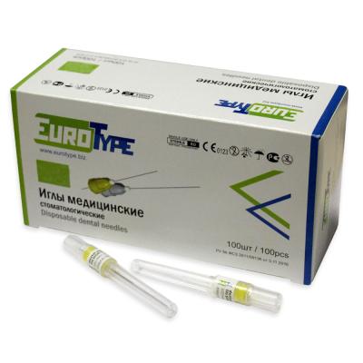 15. Иглы карпульные EuroType (0,4*30mm), 100 шт/уп/ ЕвроТайп