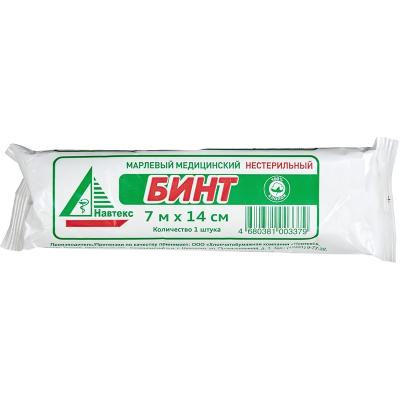 Бинт марлевый 7м*14см нестерильный в инд. уп пл. 32 /Навтекс/350