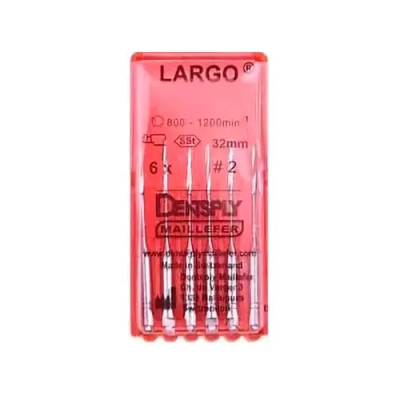 15. Ларго (Largo) 32мм №2 6шт/уп/ Dentsply Maillefer